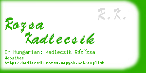 rozsa kadlecsik business card
